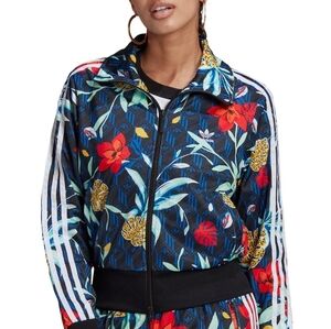 Adidas x Her Studio London Tropical Hawaiian Floral Cropped Track Jacket Size S